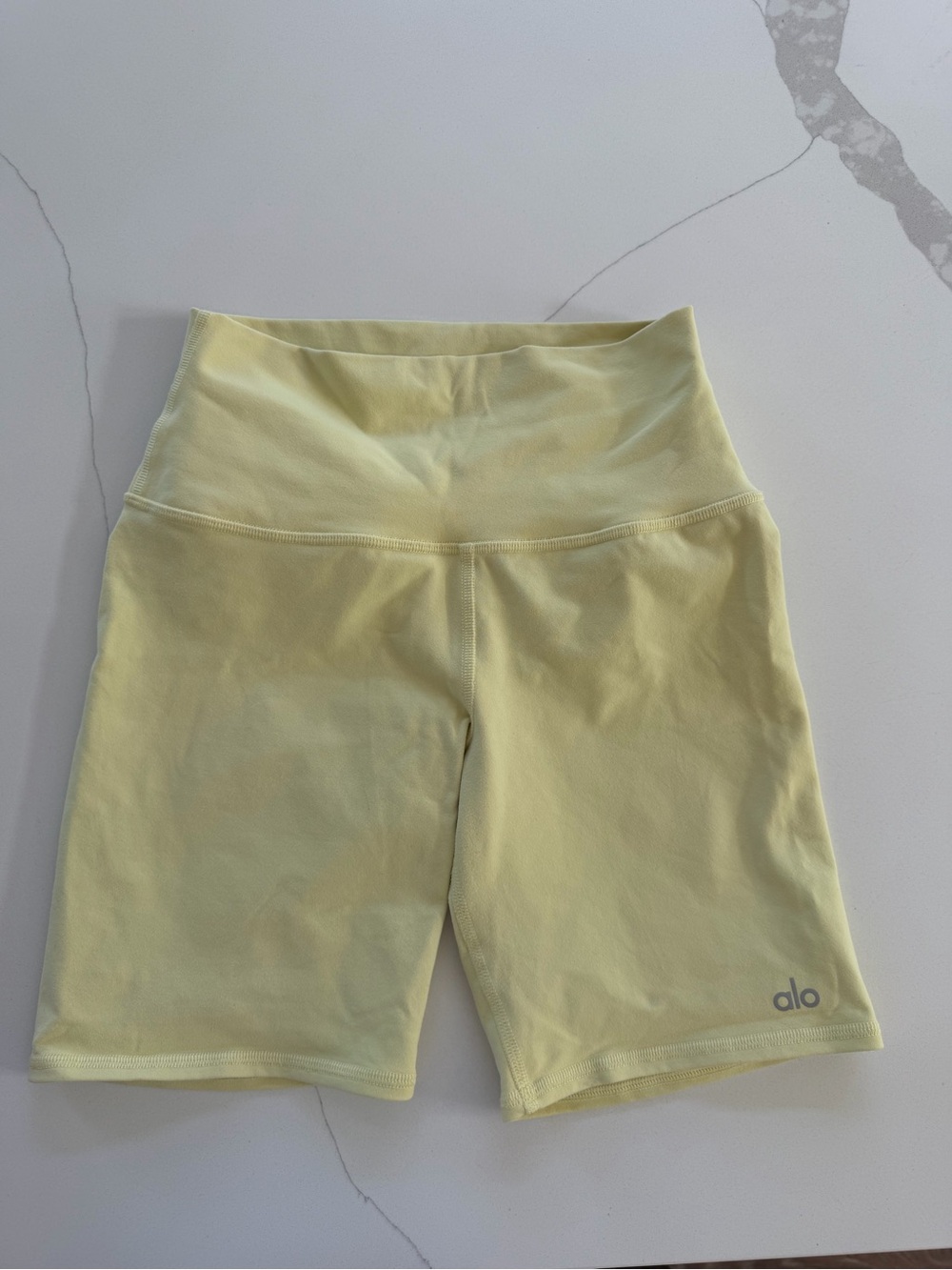 ALO Yoga Lemon Yellow Bike Shorts